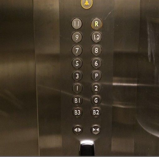 Elevator directory showing floor configuration